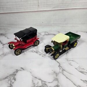 Yesteryear Red & Green Diecast Model T &‎ Crossley Toy Car & Truck Vtg